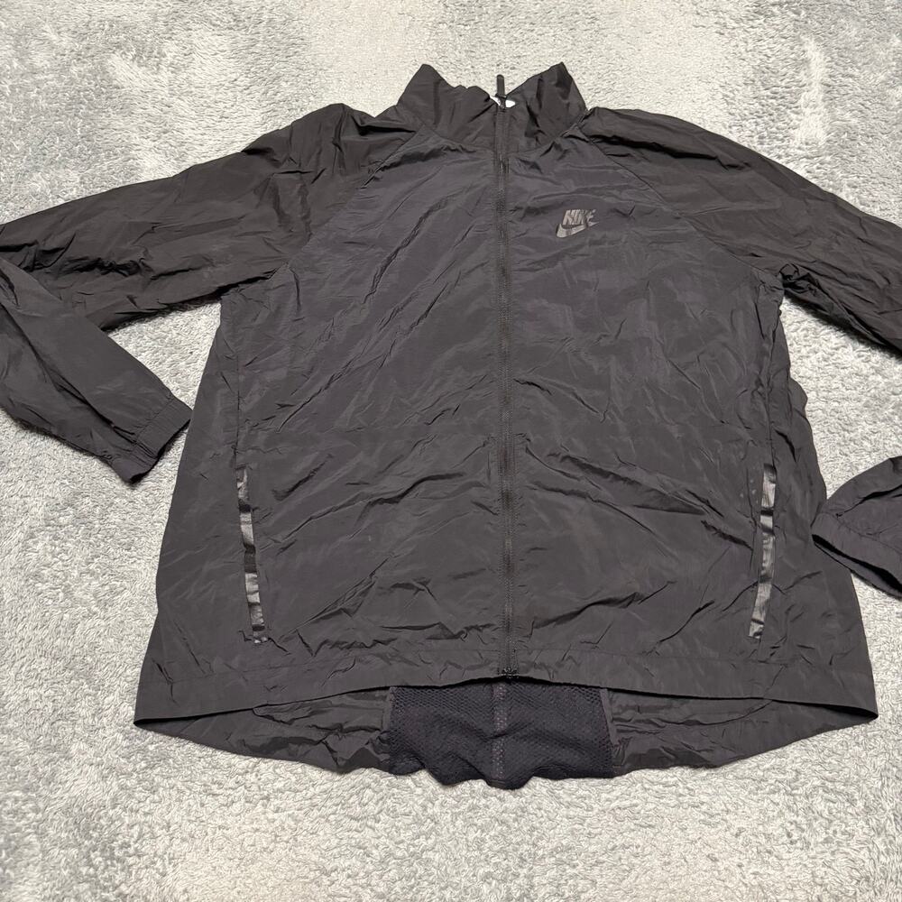 Nike Tech Hypermesh Windbreaker Jacket Womens Medium Black 836463 Windrunner